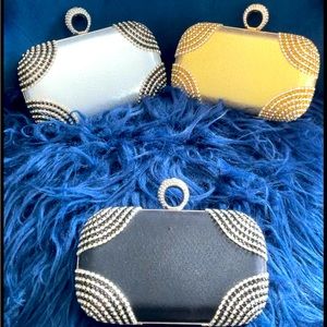 NEW CLUTH EVENING BAG PURSE PROM (silver, black or gold)
